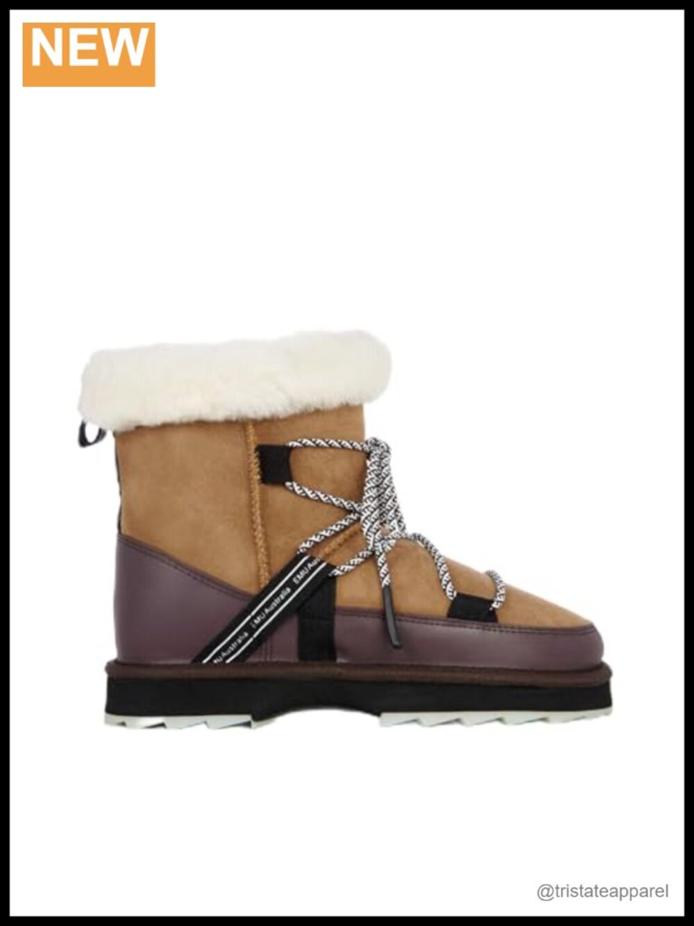 Women's Sheepskin Lined Ankle Boots Lace Up Winter Snow Boots